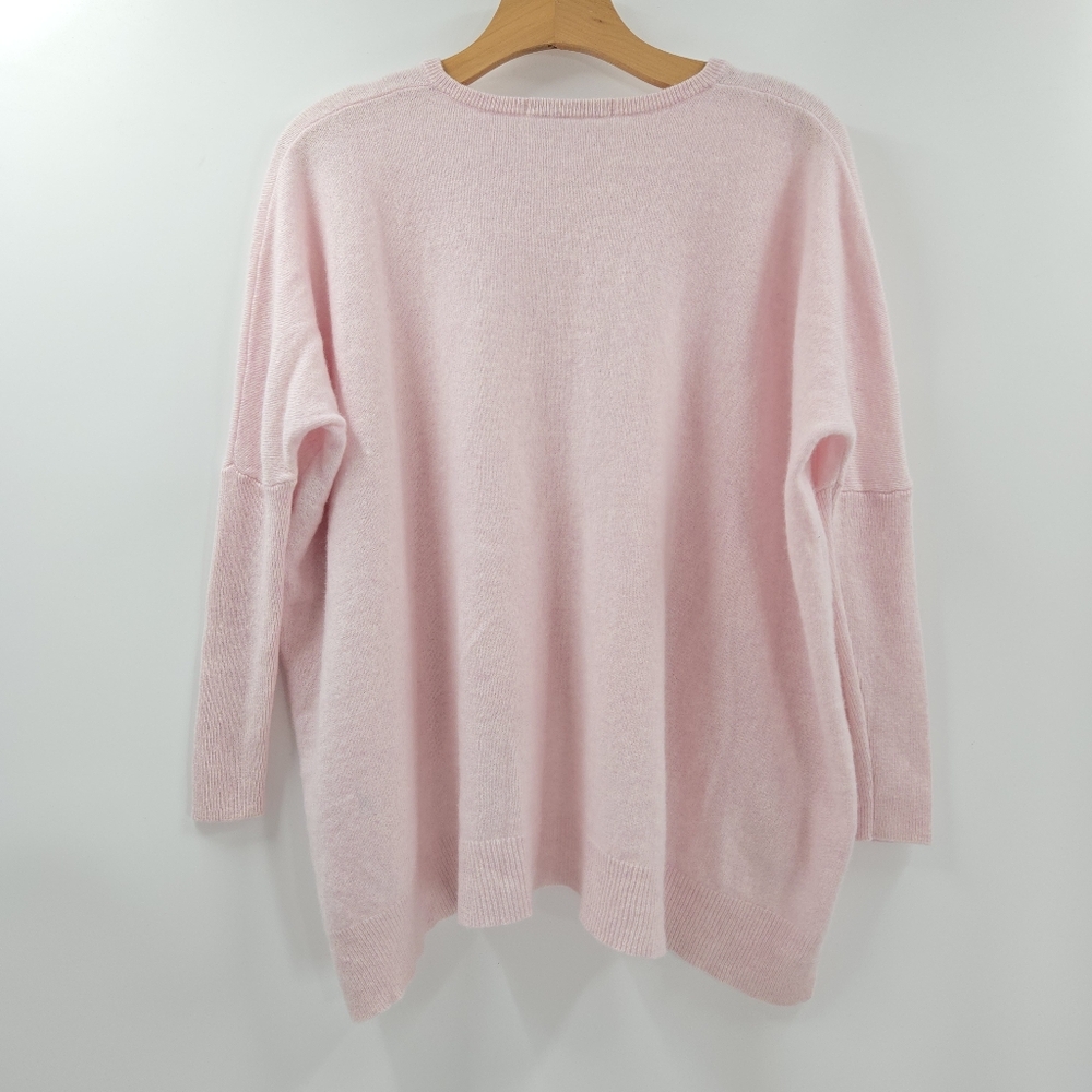 Subtle Luxury Pink Cashmere Sweater Loose And‎ Easy Crew Neck Boxy - Picture 8 of 14